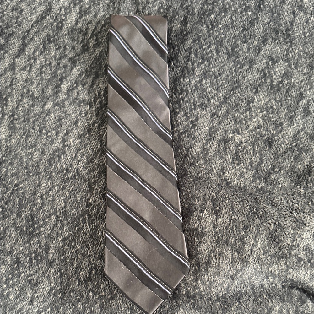Express Black and Gray Diagonal Striped Tie